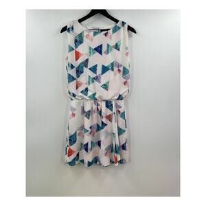 Sam Edleman Fit and Flare Triangle Sequin Watercolor Mini Dress Size Small